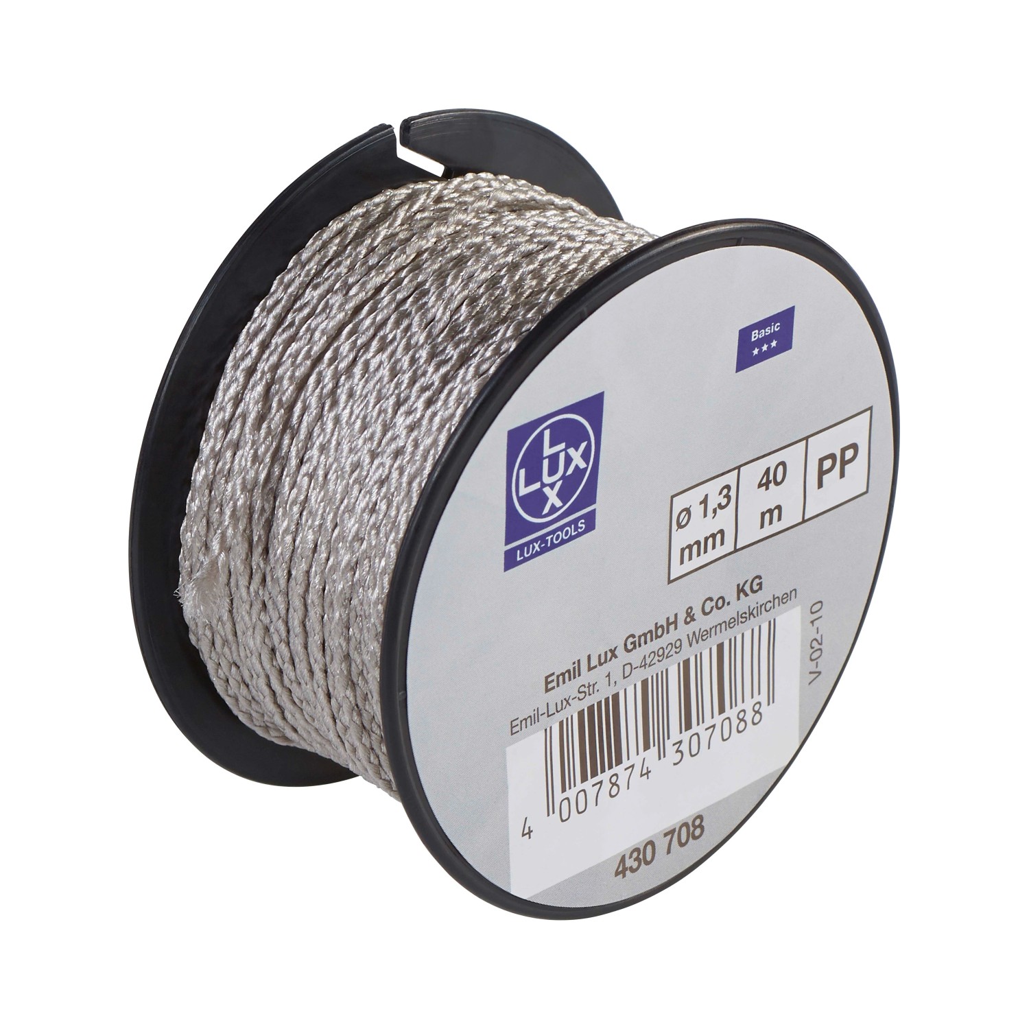 E-shop LUX-TOOLS Polypropylénový povrázok krútený modrý pr. 1,3 mm x 40 m