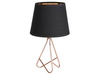 Rabalux Stolná lampa Blanka, matná čierna/ružové zlato, pr. 17 x 29 cm