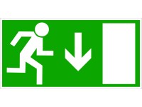 Tabuľka FTL Únikový východ nadol 200 mm x 100 mm