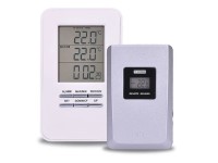 Solight Teplomer bezdrôtový TE44, veľký LCD displej, dátum, čas, biela