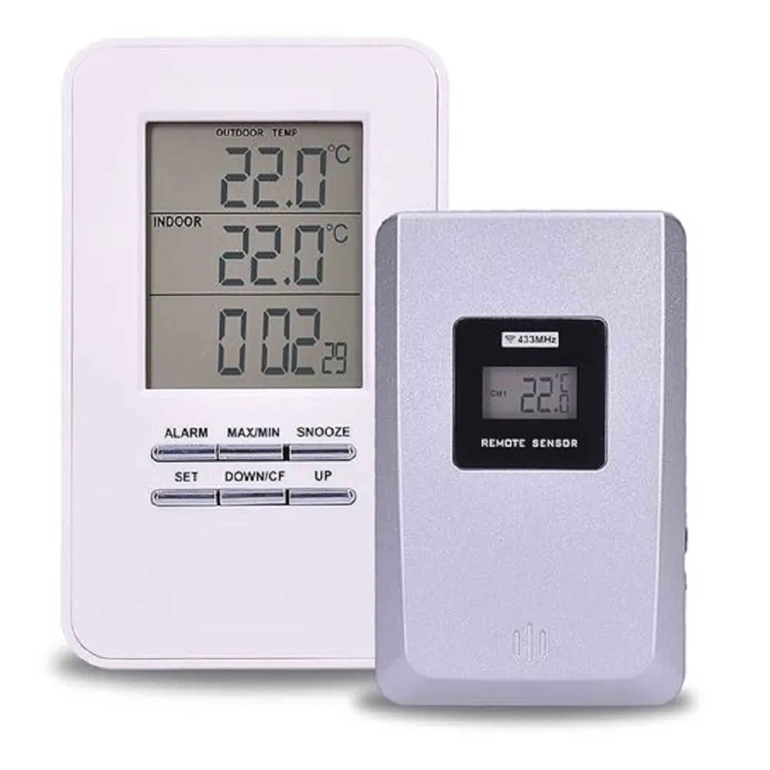 E-shop SOLIGHT Teplomer bezdrôtový TE44, veľký LCD displej, dátum, čas, biela