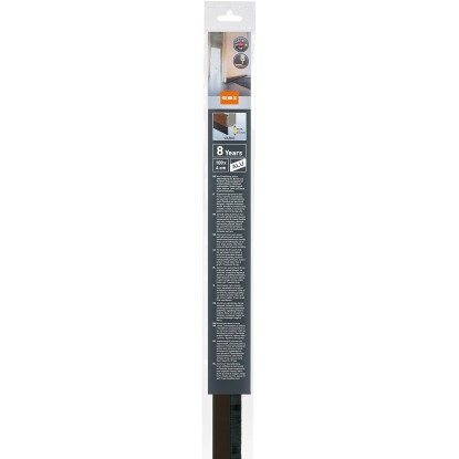 Balené hnedé hliníkové tesnenie dverí OBI, vhodné pre medzery do 15 mm.
