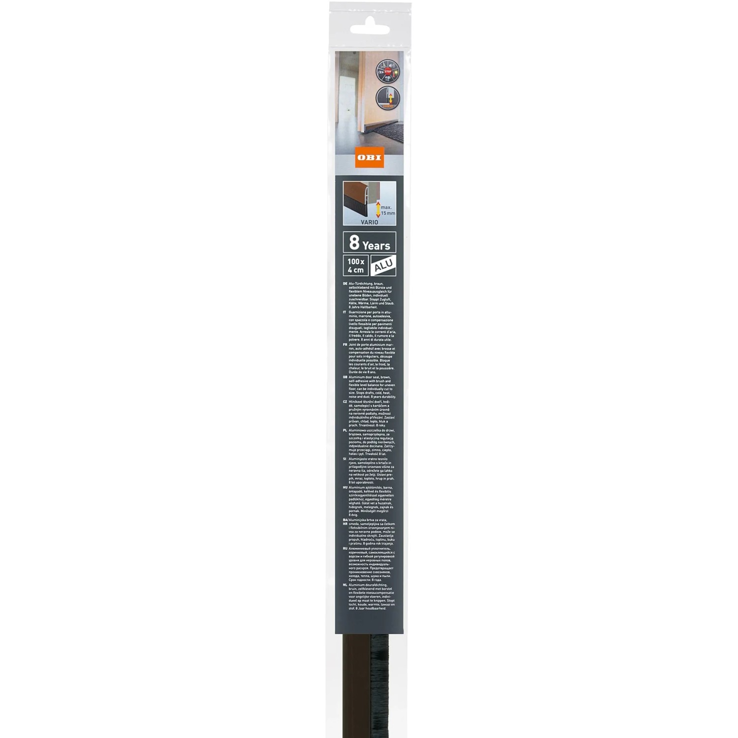 E-shop OBI Samolepiace hliníkové tesnenie dverí, hnedá, 100 x 4 cm