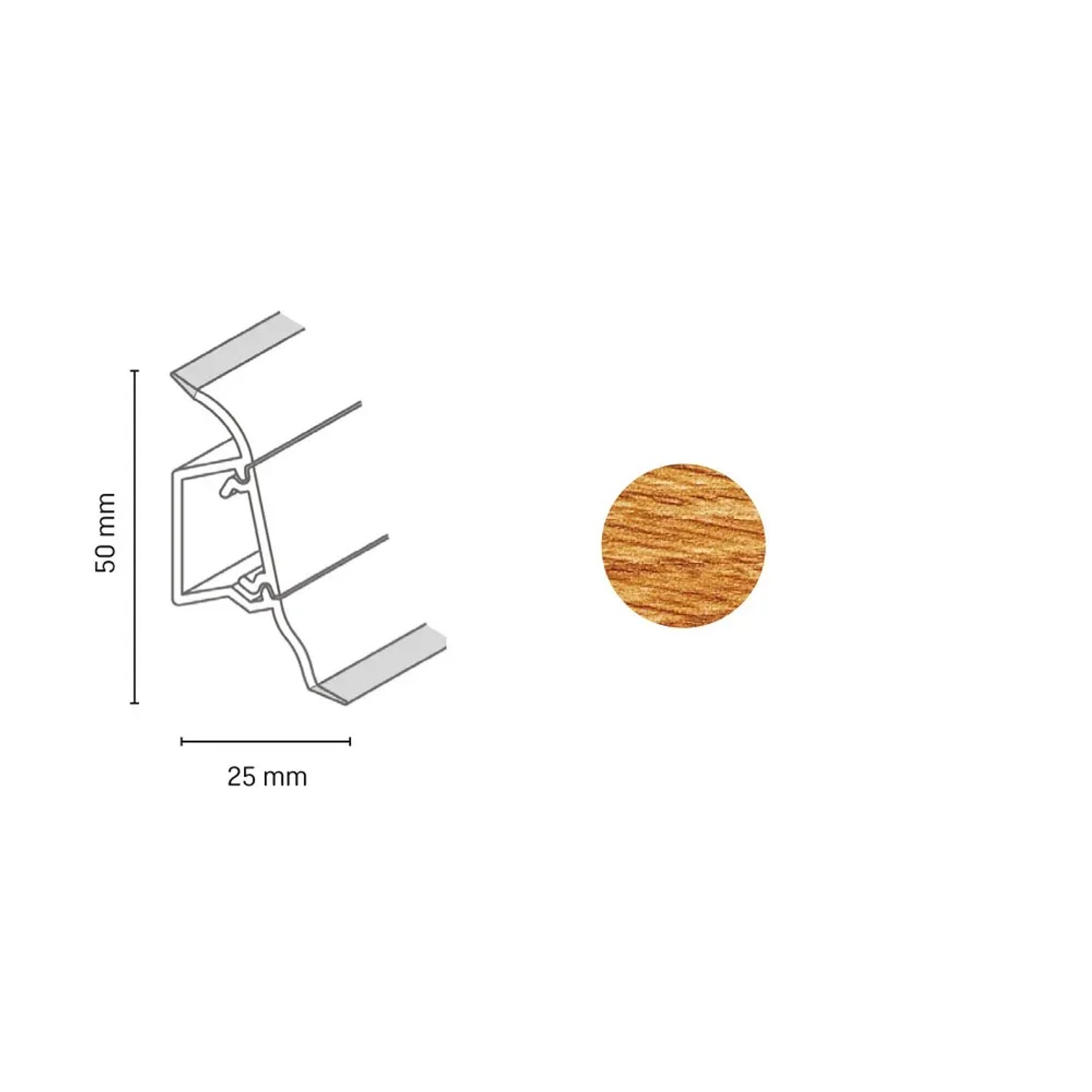 E-shop Döllken Profiles Lišta SLK 50 2140 dub labrador 50 x 25 x 2500 mm