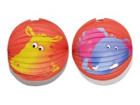 Wiky Papierový lampión v tvare gule, žirafa/slon, pr. 25 cm