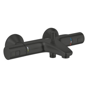 Grohe QuickFix Precision Start termostatická vaňová batéria čierna, nástenná montáž.