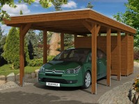 Skan Holz Prístrešok na auto Friesland ALU typ 2, orech, 314 x 708 cm