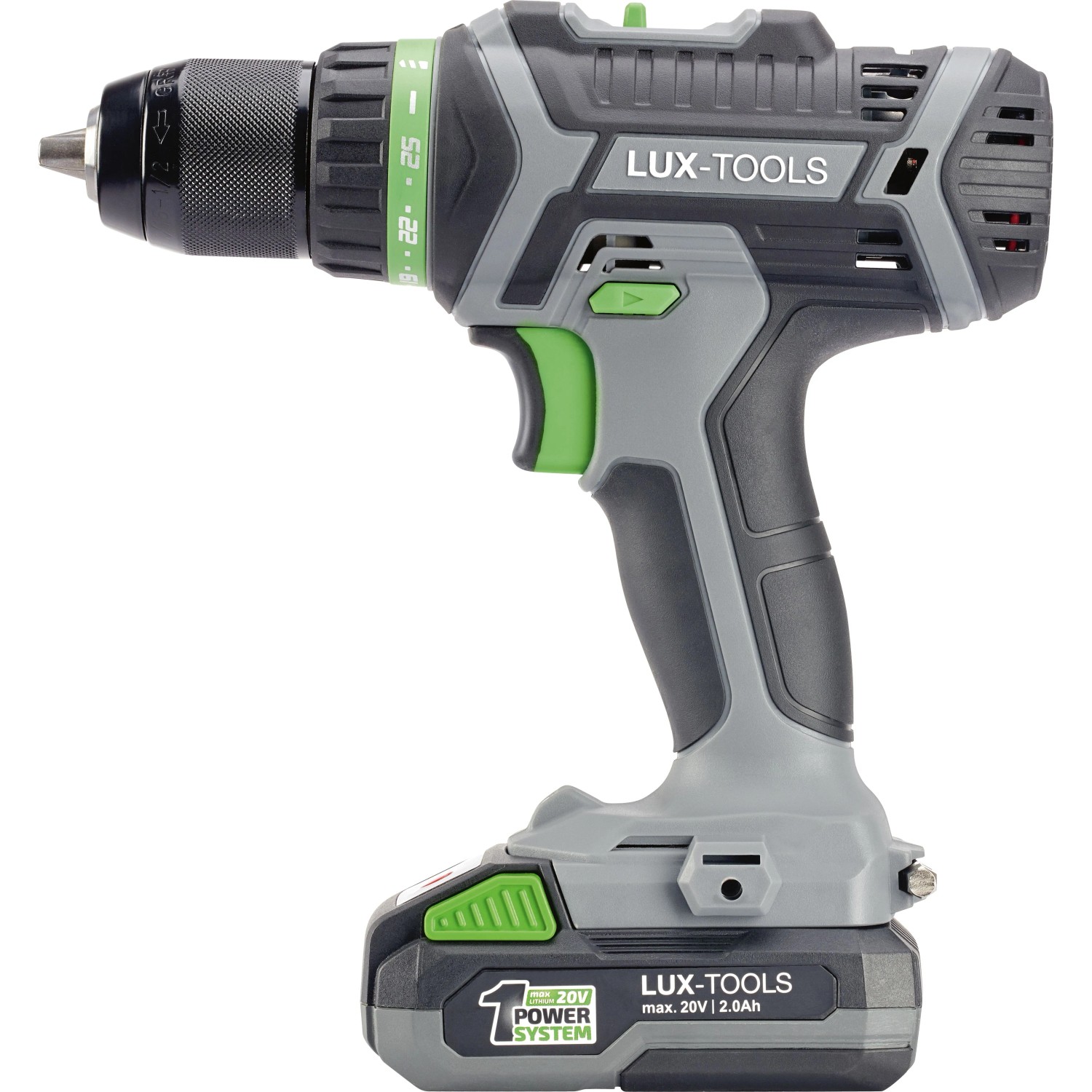 LUX-TOOLS 1 PowerSystem Aku vŕtací skrutkovač A-BS-20-F Set