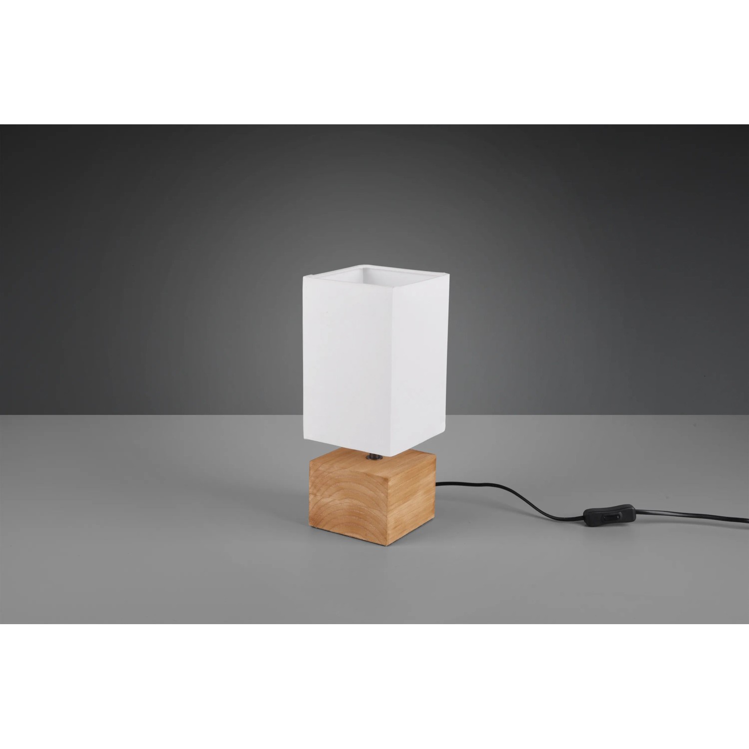 E-shop Reality Stolná lampa Woody 30 x 12 x 12 cm prírodné drevo/biela