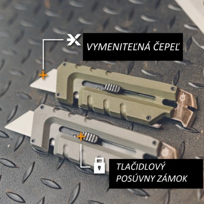 Gerber Prybrid Utility vreckový nástroj s 8 nástrojmi v šedej a olivovo zelenej farbe.