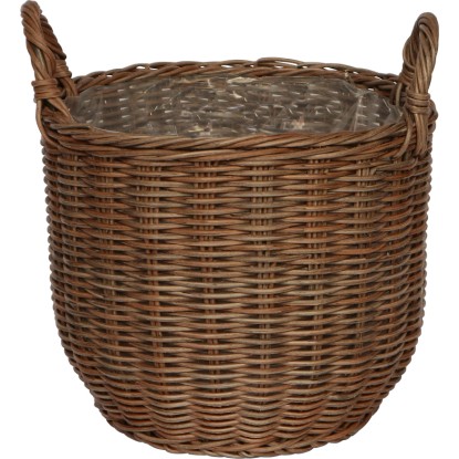 Košík guľatý hnedý 33 cm x 34,5 cm