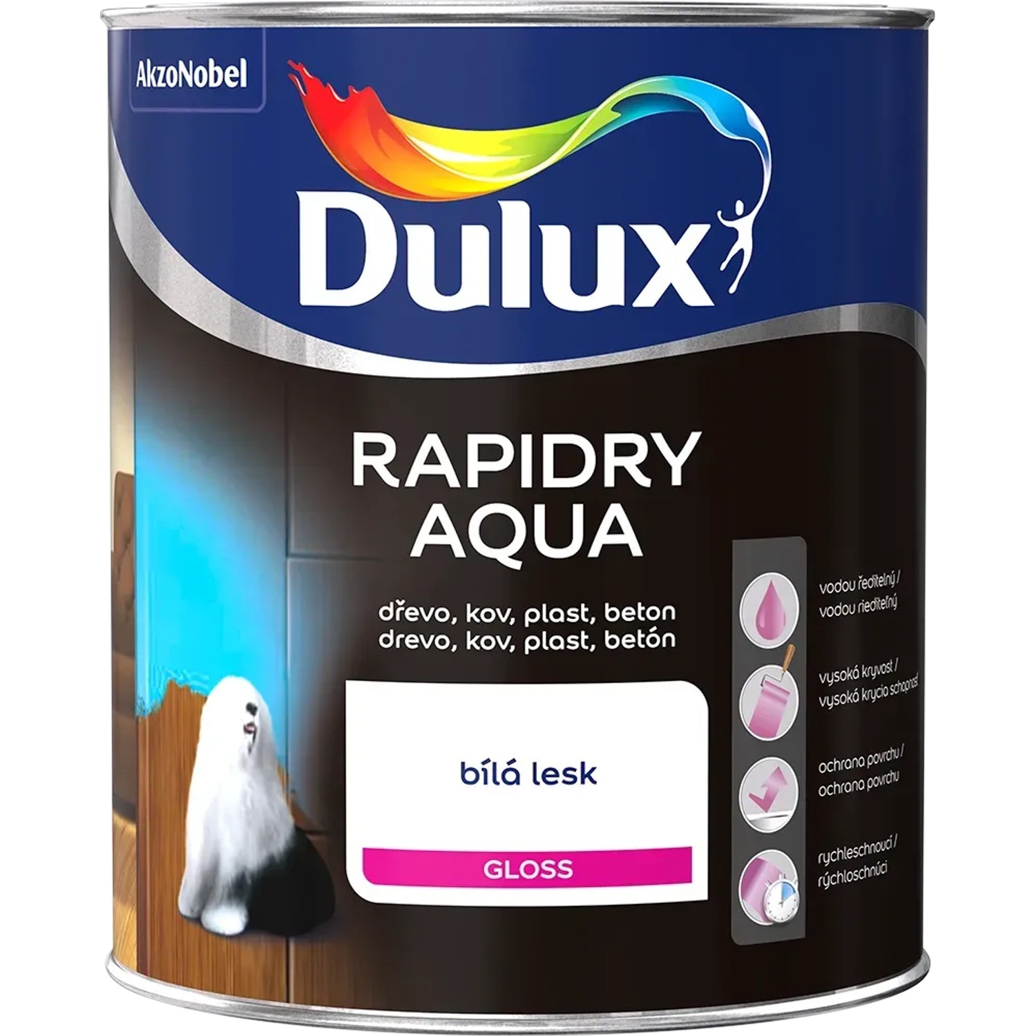 E-shop Dulux Univerzálna farba Rapidry Aqua čierny 0,75 l