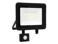 Ecolite LED reflek. Star s PIR senz., 50W, 4100lm, 5000K, čierny, 20,5x11x22 cm