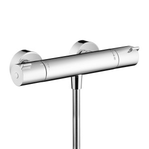Hansgrohe MyFox nástenný sprchový termostat, chróm, s dvoma otočnými ovládačmi.