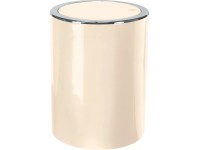 Kleine Wolke Kozmetický odpadkový kôš Clap béžový so strieborným okrajom 5 l