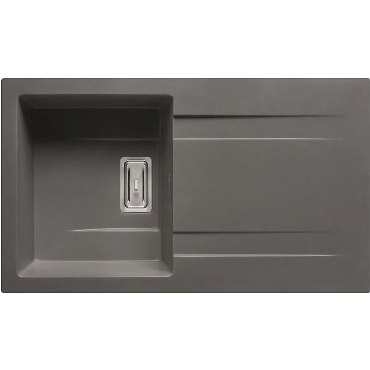 E-shop Pyramis Granitový drez s odkvapkávačom Kartesio 1B 1D, iron grey, 86 x 50 cm