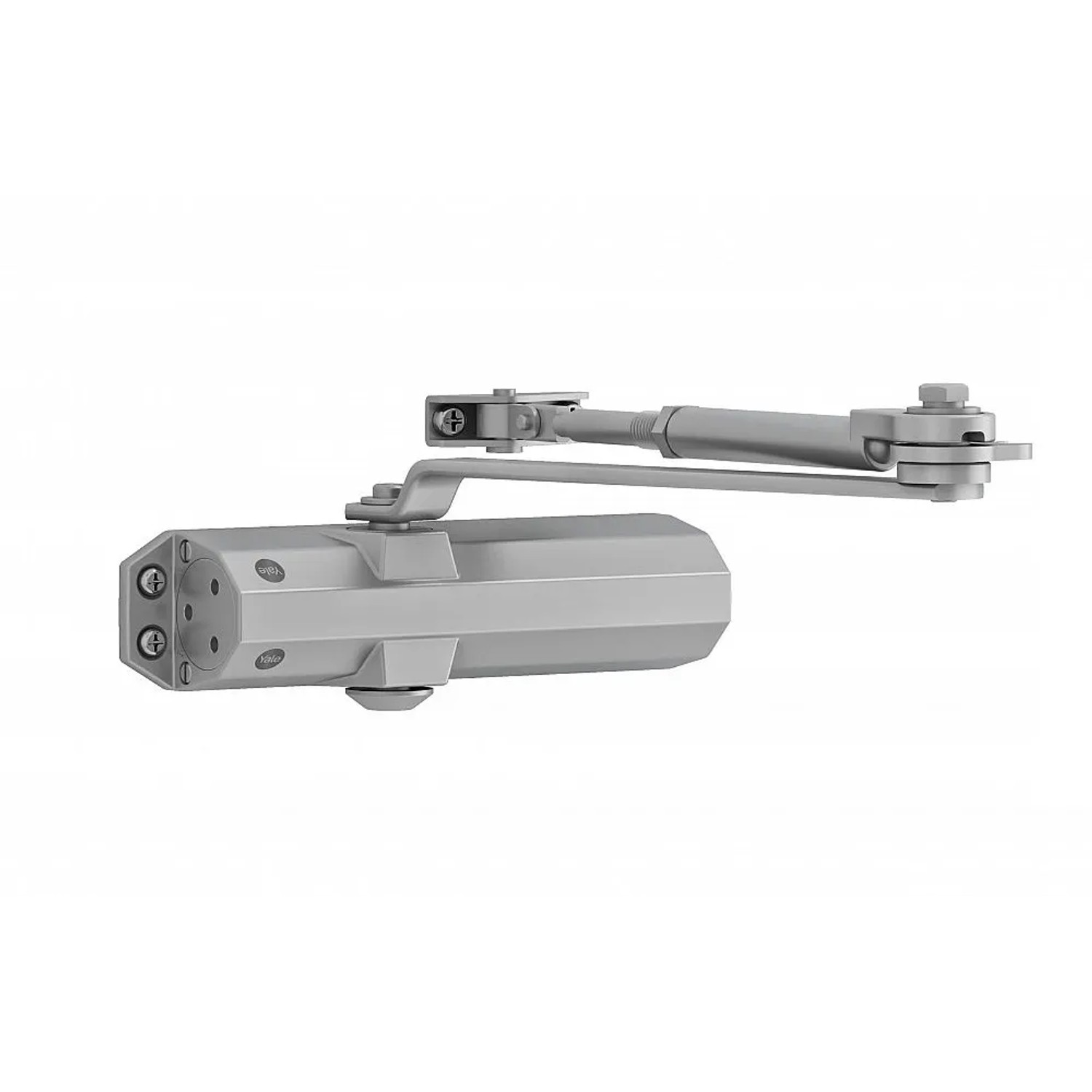 E-shop Yale Zatvárač dverí DC 4500 s lomeným ramienkom, strieborná