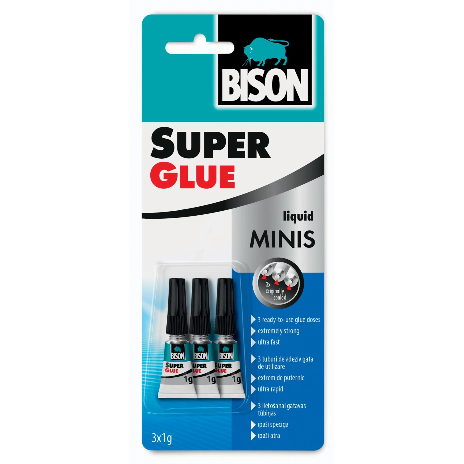 E-shop BISON Sekundové lepidlo SUPER GLUE MINIS, 3 x 1g