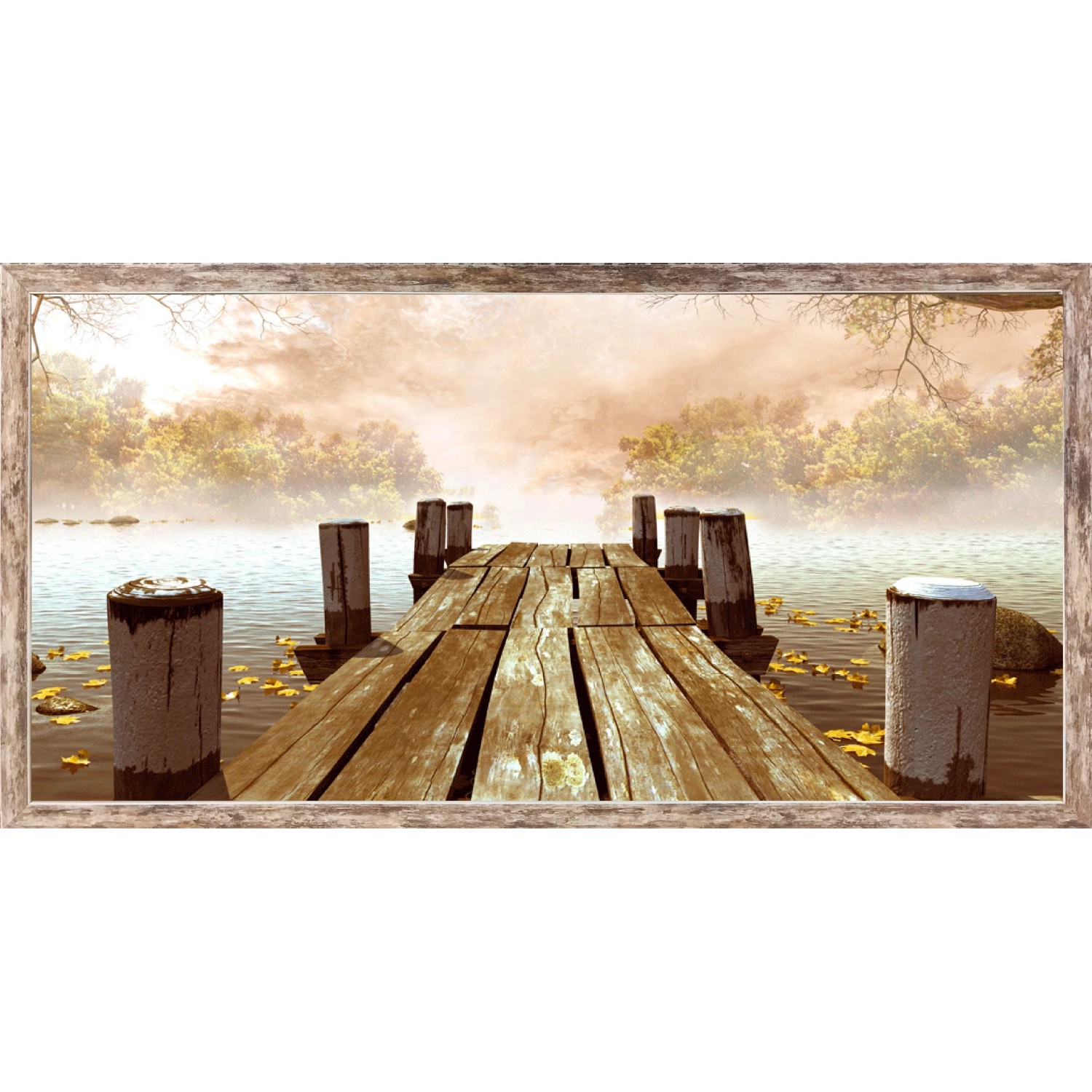 E-shop Bondecor Zarámovaný obraz Mólo 50 x 100 cm
