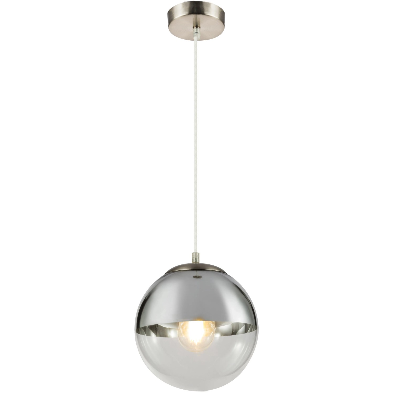 E-shop GLOBO Závesné svietidlo VARUS, E27, matný nikel/chróm, pr. 20 x 120 cm