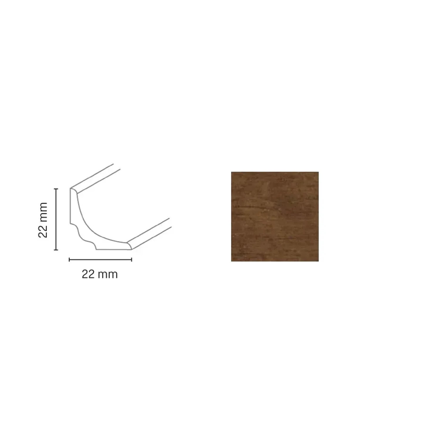 E-shop Döllken Profiles Profil na začistenie kútov HK 22/22 2073 orech 22x22x2500 mm