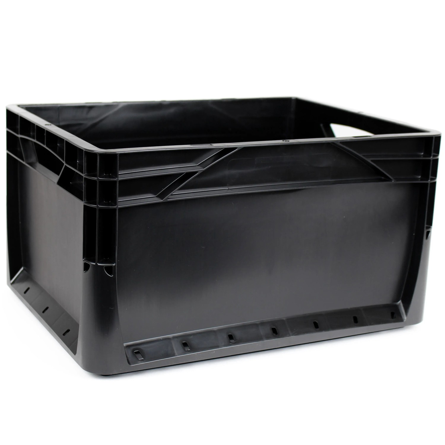E-shop Surplus Systems Eurobox s plnou stenou, čierny, 20 l, 400 x 300 x 220 mm