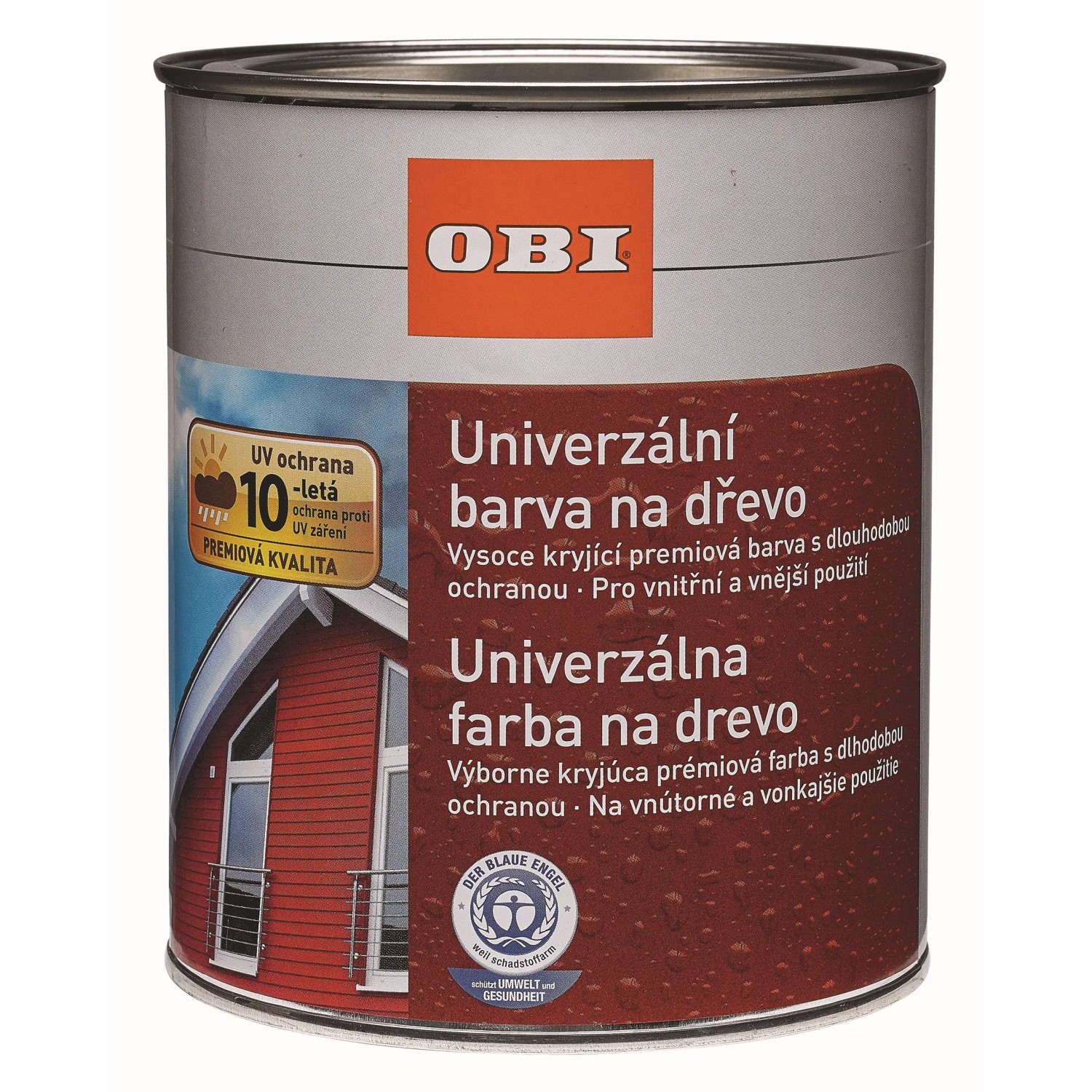 E-shop OBI Univerzálna farba na drevo s dlhodobou ochranou holubia modrá 750 ml
