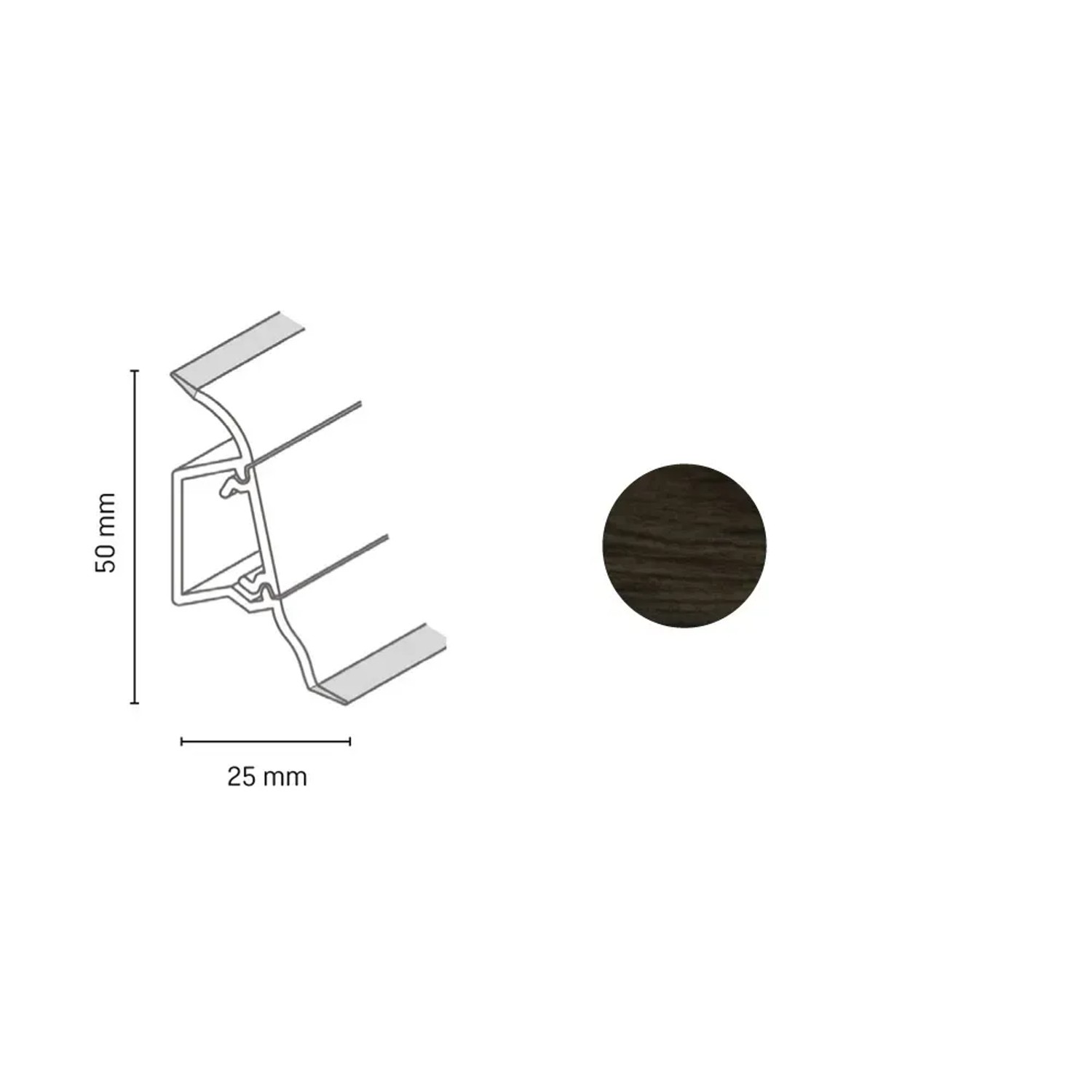 E-shop Döllken Profiles Lišta SLK 50 2145 pekan granit 50 x 25 x 2500 mm