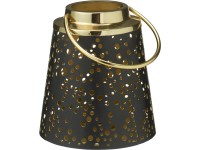 Koopman Lampáš na čajové sviečky čierno/zlatá 13 x 12 cm