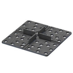 GS Sada držiakov terasových dosiek pre mriežku, 20 kusov, 120x120x3 mm, ako dištančné kríže.