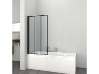 Sanotechnik Otočná vaňová zástena E1480B, čierna, 140 x 80 cm