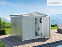 Biohort Plechový domček Panorama P1 stand. dvr., strieborná 273 x 158 x 227 cm