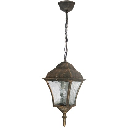 Rabalux Vonkajšie závesné svietidlo Toscana, IP43, ant. zlatá, pr. 14,5 x 93 cm