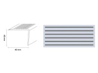 Döllken Profiles Schodisková hrana TKNG A 40/A 40 1160 hliníková 40x40x1250 mm