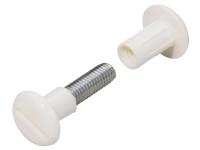 Oceľová spojovacia skrutka 29 - 40 mm s plastovým puzdrom biela, 10 ks