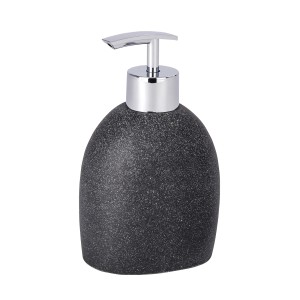 Antracitový dávkovač mydla Wenko Puro z polyresinu, objem 295 ml.