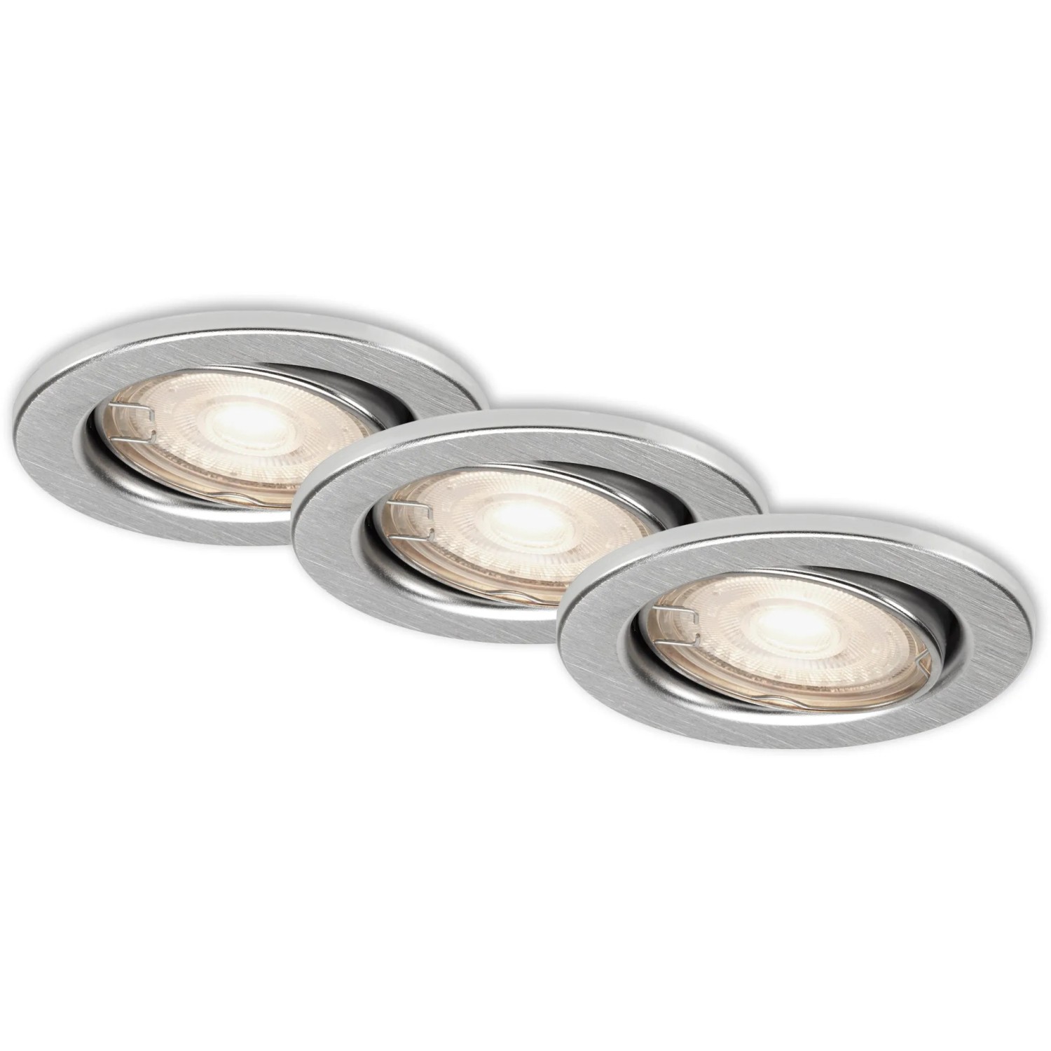 E-shop BRILONER Vstavané LED svietidlo hliník, GU10 5W 460lm 3000K pr. 86 x 70 mm, 3 ks