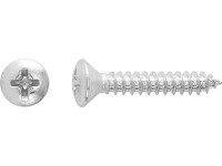 Skrutky do plechu so šošovk. hlavou PH2 plný závit pozink. oceľ 4,8x25 mm,12ks