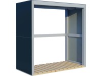 Bertilo Regál na krbové dřevo HPL Fire 2, antracitová/sivá, 75 x 150,5 cm