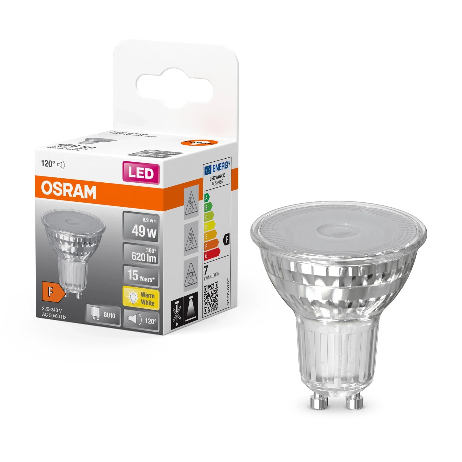 E-shop OSRAM LED reflektorová žiarovka Star PAR16, GU10, 6,9 W, 620 lm, 2700 K, číra