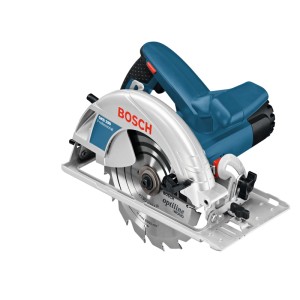 Ručná okružná píla Bosch Professional GKS 190, modro-strieborná, s 190 mm pílovým kotúčom na drevo.