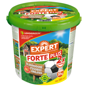 Trávnikové hnojivo Lovogreen Expert Forte Plus vo vedre, 10 kg na 285 m²