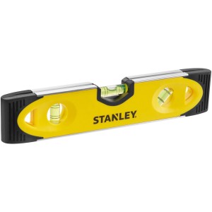 Žltá vodováha Stanley Torpedo (23 cm) z plastu/hliníka s tromi libelami.
