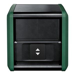 Samonivelačný krížový laser Bosch Quigo Green pre presné vyrovnanie.