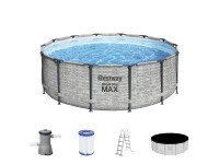 Bestway Bazén Steel Pro MAX vr. kartušovej filtrácie dekor kameňa pr. 366x100 cm