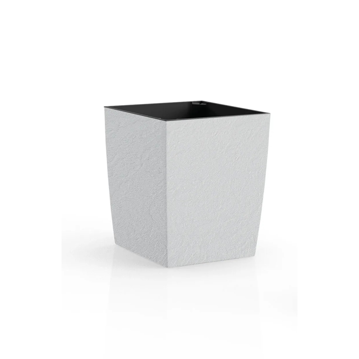 E-shop Plastkon Kvetináč Eliot Stone biely 23,9 x 23,9 x 28,9 cm