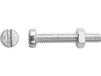 Závitová skrutka s valcovou hlavou PZ bielo pozinkovaná M6x16 mm, 8 ks + matica.