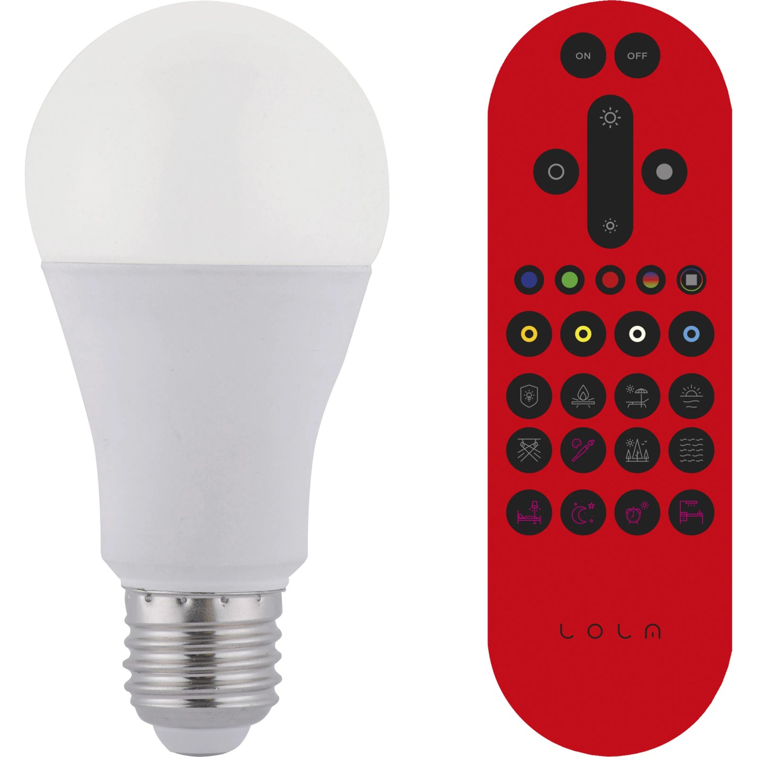 E-shop Just Light. Múdra LED žiarovka Lola, E27, A60, RGB +2700-5000K, 810 lm, + ovl.