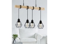 EGLO Závesné svietidlo Townshend 5 čierno-hnedé