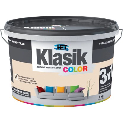 HET Klasik COLOR Tónovaná interiérová farba KC 0217 béžová kávová, 4 kg